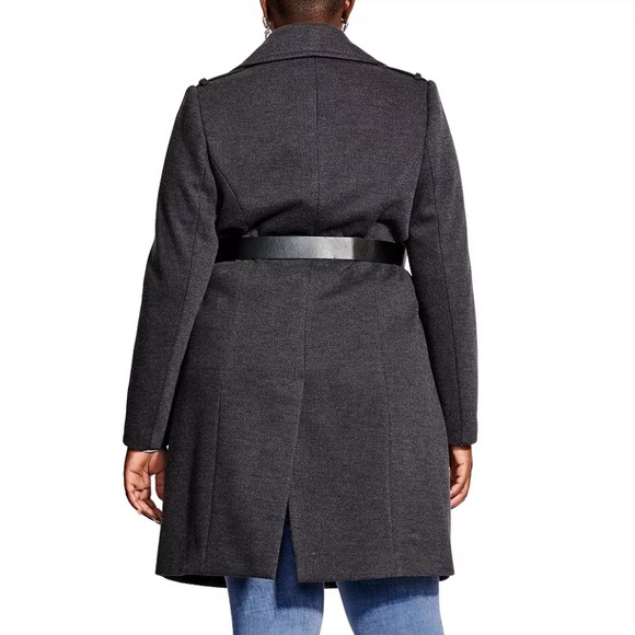 City Chic belted trench coat M/18 NWT - Picture 2 of 4